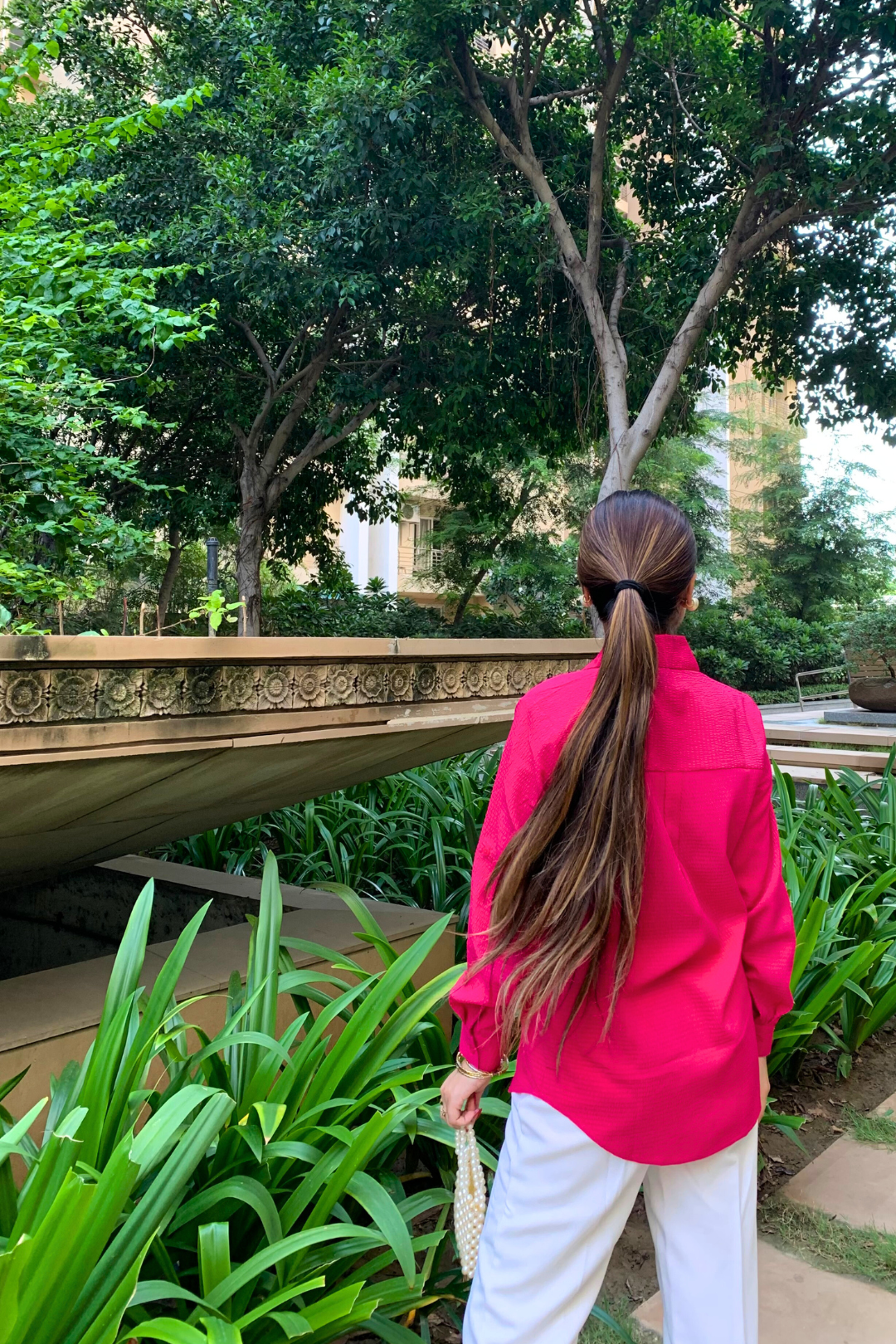 Fuscia Textured Shirt